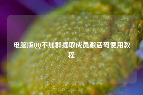 电脑版QQ不加群提取成员激活码使用教程