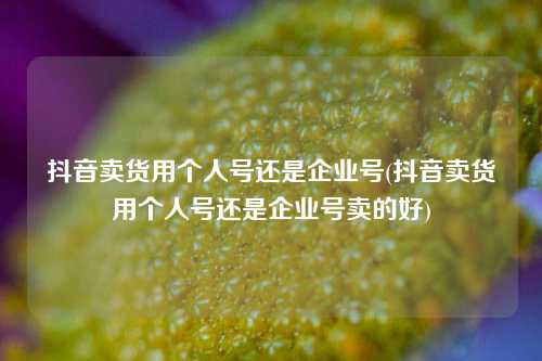 抖音卖货用个人号还是企业号(抖音卖货用个人号还是企业号卖的好)