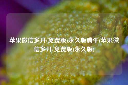 苹果微信多开(免费版)永久版腾牛(苹果微信多开(免费版)永久版)