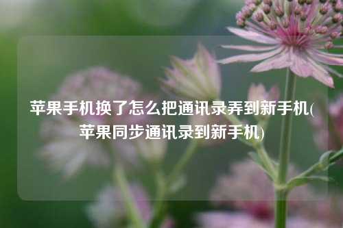 苹果手机换了怎么把通讯录弄到新手机(苹果同步通讯录到新手机)