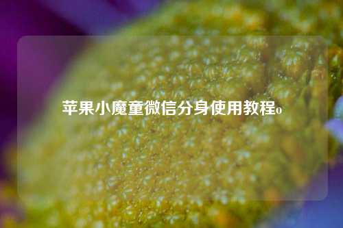 苹果小魔童微信分身使用教程o