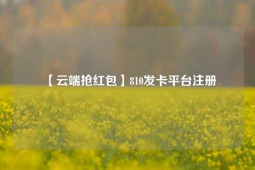 【云端抢红包】810发卡平台注册