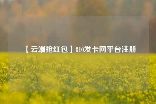 【云端抢红包】810发卡网平台注册