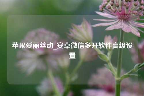 苹果爱丽丝动_安卓微信多开软件高级设置