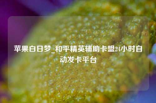 苹果白日梦_和平精英辅助卡盟24小时自动发卡平台