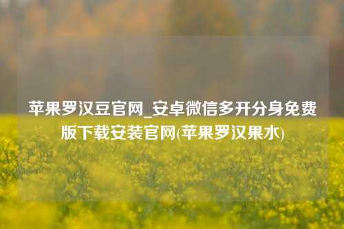 苹果罗汉豆官网_安卓微信多开分身免费版下载安装官网(苹果罗汉果水)