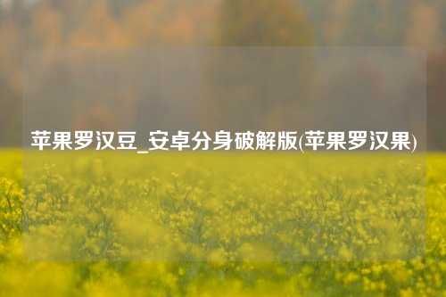 苹果罗汉豆_安卓分身破解版(苹果罗汉果)