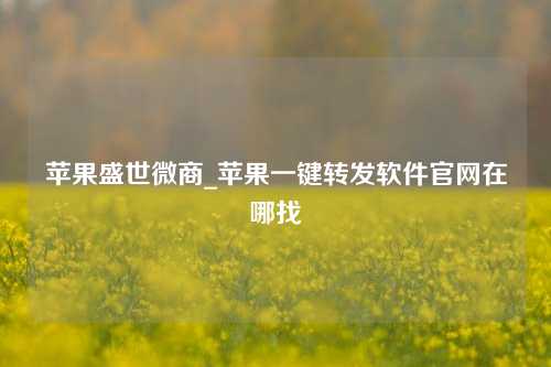 苹果盛世微商_苹果一键转发软件官网在哪找