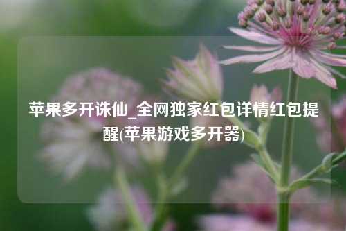 苹果多开诛仙_全网独家红包详情红包提醒(苹果游戏多开器)