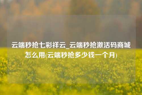 云端秒抢七彩祥云_云端秒抢激活码商城怎么用(云端秒抢多少钱一个月)