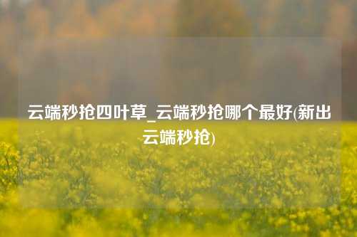 云端秒抢四叶草_云端秒抢哪个最好(新出云端秒抢)