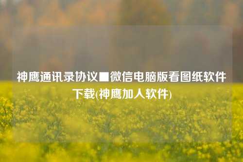 神鹰通讯录协议■微信电脑版看图纸软件下载(神鹰加人软件)