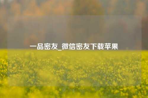 一品密友_微信密友下载苹果