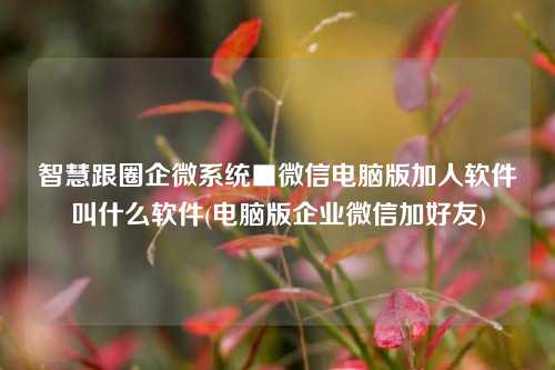 智慧跟圈企微系统■微信电脑版加人软件叫什么软件(电脑版企业微信加好友)