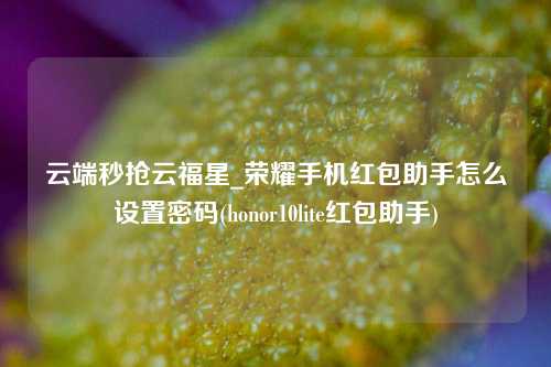 云端秒抢云福星_荣耀手机红包助手怎么设置密码(honor10lite红包助手)